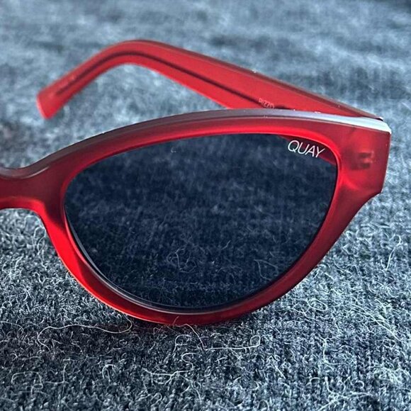 Quay Australia Translucent Red Iconic & Bold Rizzo Cat-Eye Sunglasses - OS - Picture 4 of 10